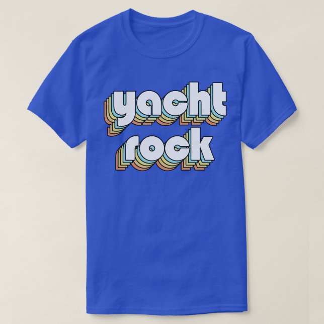 Camiseta Yacth Rock Retro Rainbow Tipografia Estilo Desvane (Frente do Design)