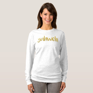Camiseta YAHWEH: Letra Dourada Hebraica Nome De Deus T-Shir