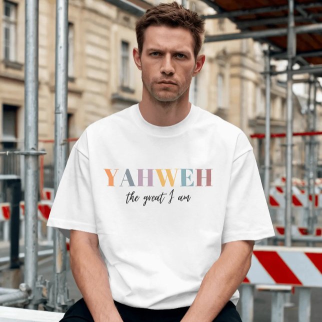 Camiseta Yahweh o grande Eu sou cristão (Yahweh The Great I Am Christian faith based shirt for men. For Bible study, church or everyday wear.)