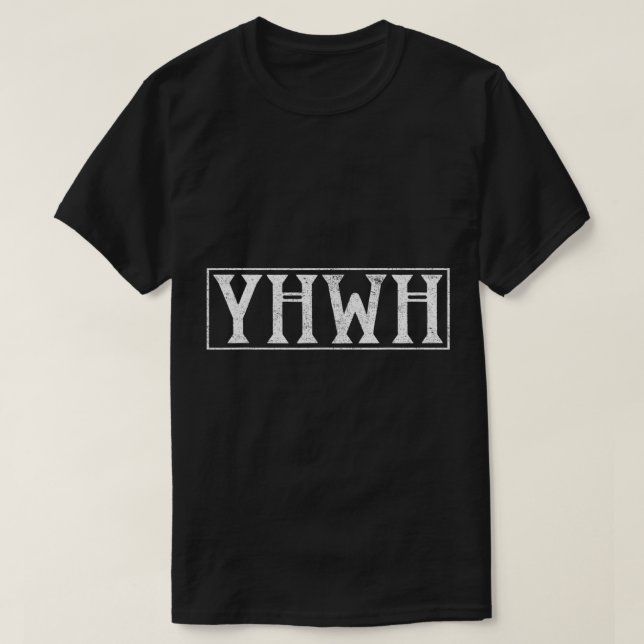 Camiseta Yahweh Yah YHWY Yahveh Nome de Deus hebraico (Frente do Design)