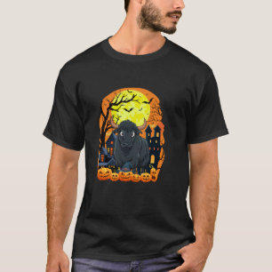 Camiseta Yak Com Pumpkins Engraçada Festa De Halloween T Sh
