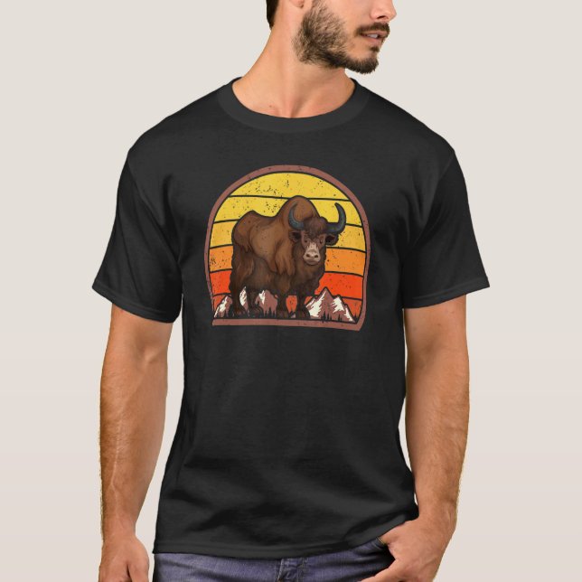 Camiseta Yak Doméstico Sunset Retro Yak (Frente)