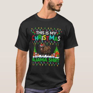 Camiseta Yak Natal Xmas Santa Hat Pajama Mostra Ya Engraçad