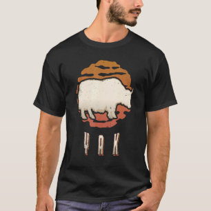Camiseta Yak Vintage Retro Classic Animal Sunset