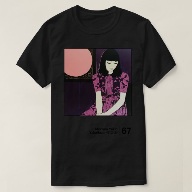 Camiseta Yakaifuku Mishima Yukio Estilo Mínimo Arte Gráfica (Frente do Design)