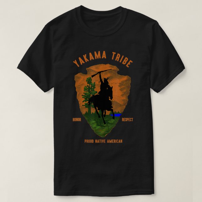 Camiseta Yakama Tribe Native American Honor Respection Vint (Frente do Design)