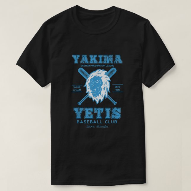 Camiseta Yakima Yetis Equipe de Baseball da Liga Secundária (Frente do Design)