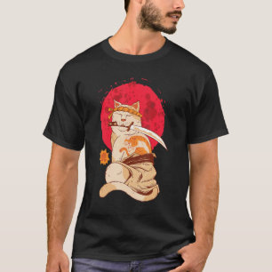 Camiseta Yakuza Cat Japonês Samurai Sword Katana Japão Tig