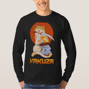 Camiseta Yakuza Cat Japonês Samurai Sword Katana Japão Tig