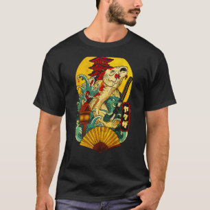 Camiseta Yakuza Japonês Estético Koi Carp Katana Tattoo (