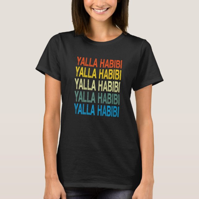 Camiseta Yalla Habibi  Caligrafia Árabe (Frente)