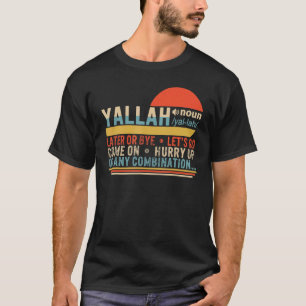 Camiseta Yallah Definição Árabe Muçulmano Saudação Eid Isla