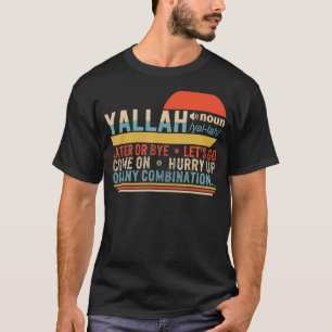 Camiseta Yallah Definição Árabe Muçulmano Saudação Eid Isla