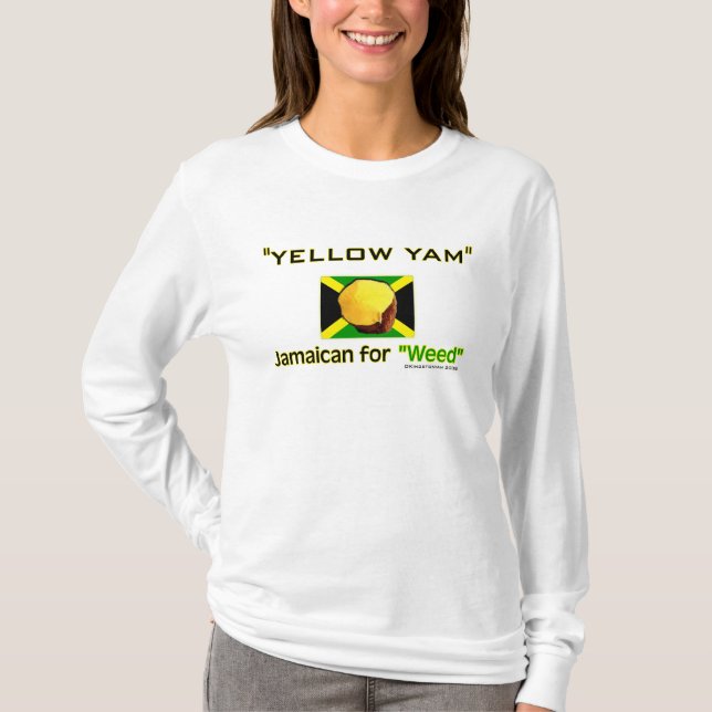 Camiseta Yam amarelo: Comida das pessoas as mais rápidas do (Frente)