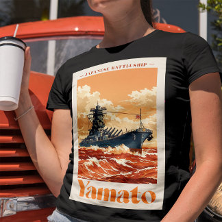 Camiseta Yamato Japanese Battleship Vintage Maritime Poster