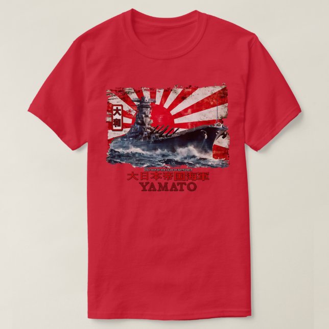 Camiseta YAMATO - nave de batalha japonesa ww2 (Frente do Design)