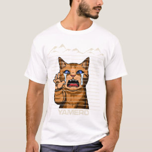Camiseta Yamero Anime Gato Divertido Meme Chorando Retro