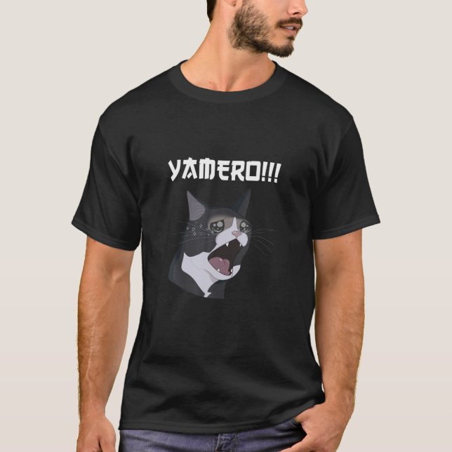 Camiseta Yamero Cat Meme Yamero Cat Engraçado, Um Gritar Tr (Frente)