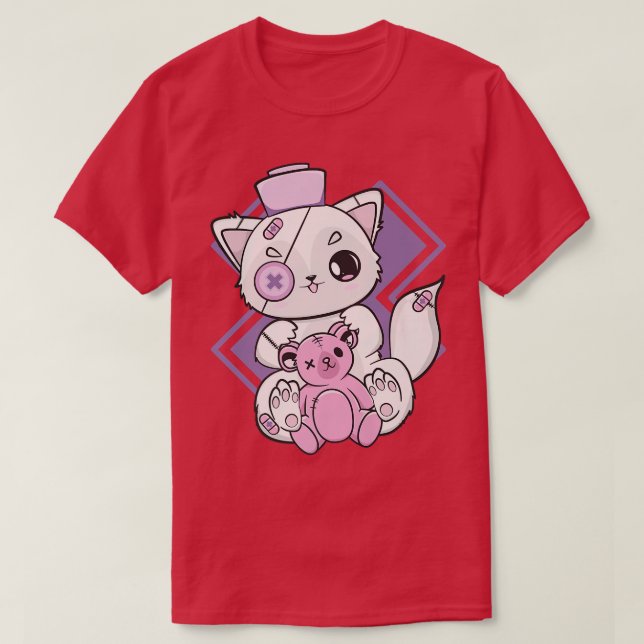 Camiseta Yami Kawaii Ártico Para Enfermeira Anime Nu gótico (Frente do Design)