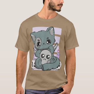Camiseta Yami Kawaii Chibi Anime Gatinho Gato Pastel Para H