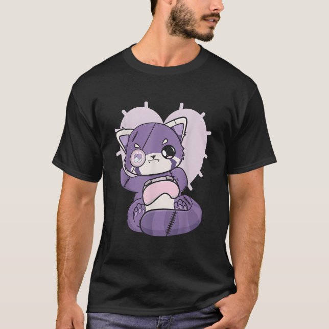 Camiseta Yami Kawaii Red Panda Gamer Hera Otaku Anime Nugot (Frente)