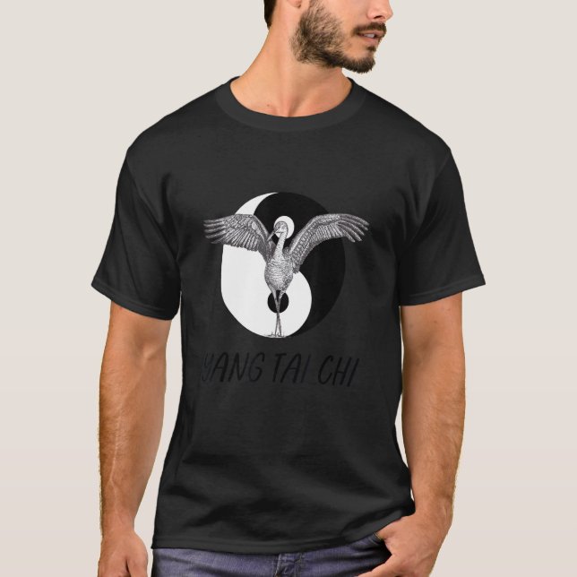 Camiseta Yang Tai Chi Crane Pose Sketch (Frente)
