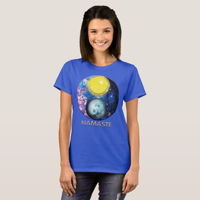 Camiseta Yang-Yin / Sun-Moon Namaste T-Shirt (Frente Completa)