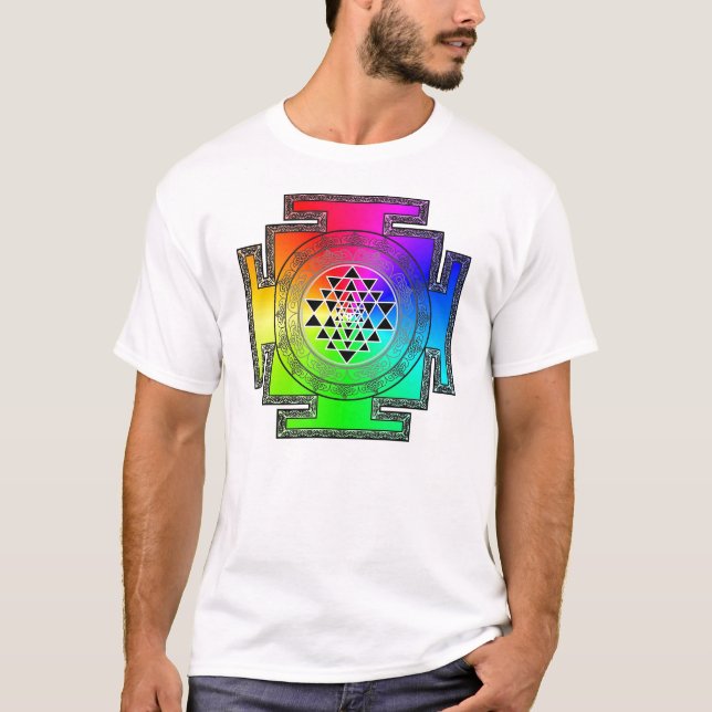 Camiseta yantra do arco-íris (Frente)