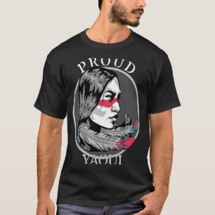 Camiseta Yaqui Mexicano Indian Tribe Warrior Girl Feather R