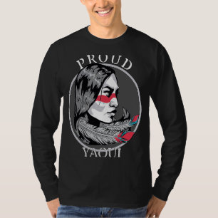 Camiseta Yaqui Mexicano Indian Tribe Warrior Girl Feather R