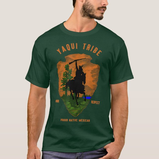 Camiseta Yaqui Tribe - Retrô Orgânico Mexicano Nativo (Frente)