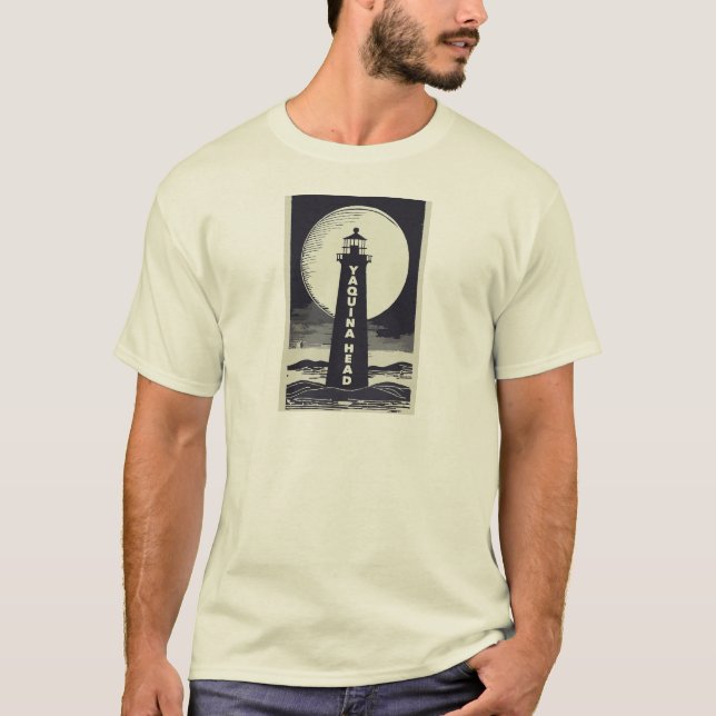 Camiseta Yaquina Head Lighthouse Oregon Moon (Frente)