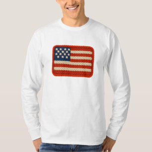 Camiseta Yarn USA Flag Trabalho de arte