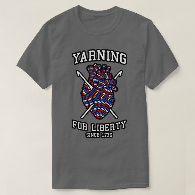 Camiseta Yarning For Liberty Crochet 4 De Julho Anatom Dos  (Frente do Design)