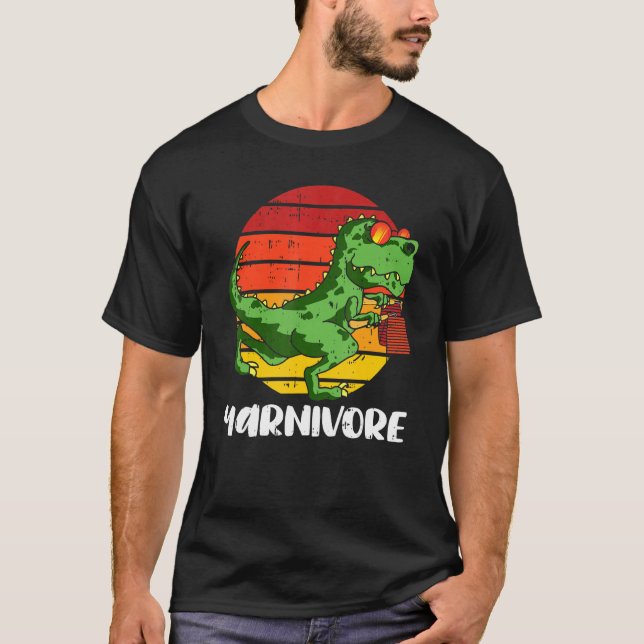 Camiseta Yarnivore Crochet Dinosaur Knitting Dino Crochetin (Frente)