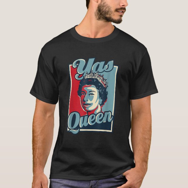 Camiseta Yas Queen Crown Elizabeth II Meme (Frente)