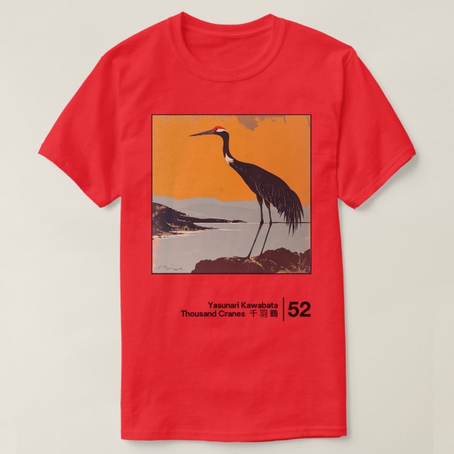 Camiseta Yasunari Kawabata Estilo Mínimo Trabalho de arte 1 (Frente do Design)