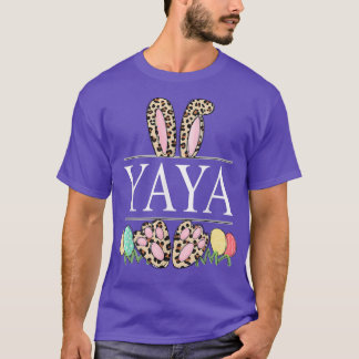 Camiseta Yaya Bunny Leopard Vovó Páscoa Dia Coelho Ovos 