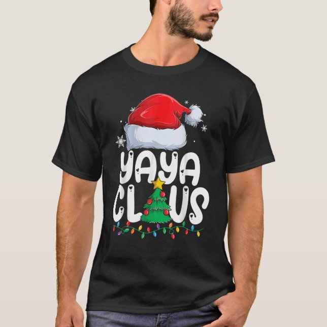 Camiseta Yaya Claus Matching Group Xmas Family Natal Pa (Frente)