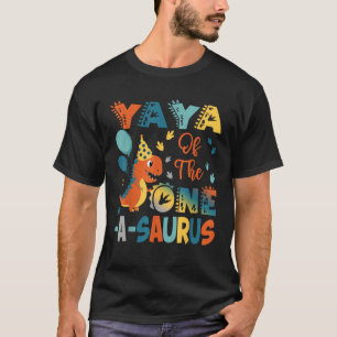 Camiseta Yaya Da Par De Dinossauro segundo aniversário Saur
