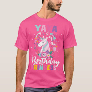 Camiseta Yaya Do Aniversário Da Princesa Unicórn Par De Ani