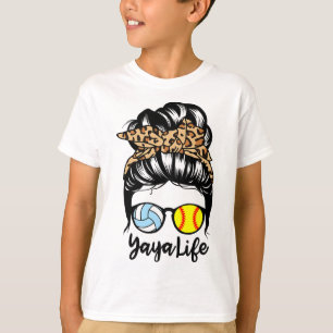 Camiseta Yaya Vida Coque Desgrenhado Cabelo Engraçado Softl