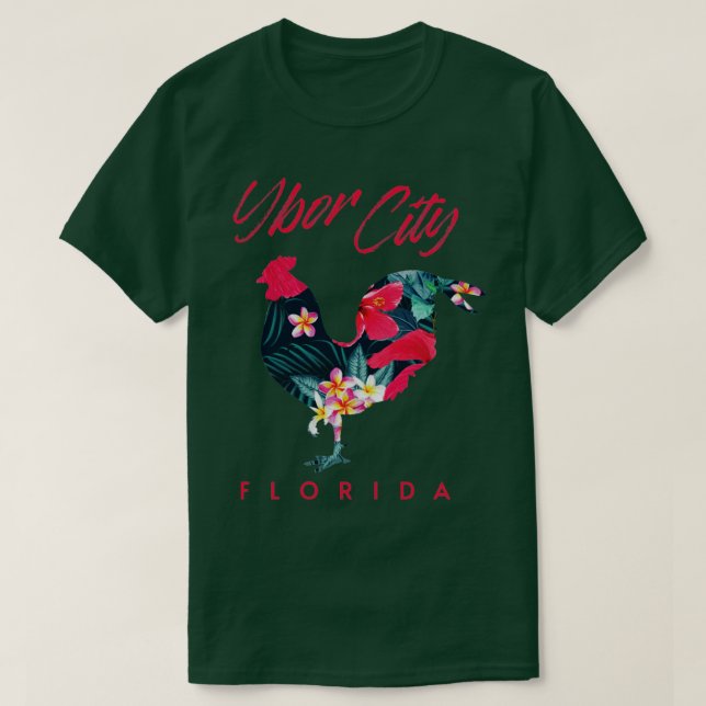 Camiseta Ybor City Tampa Florida Chicken Lover Souve (Frente do Design)