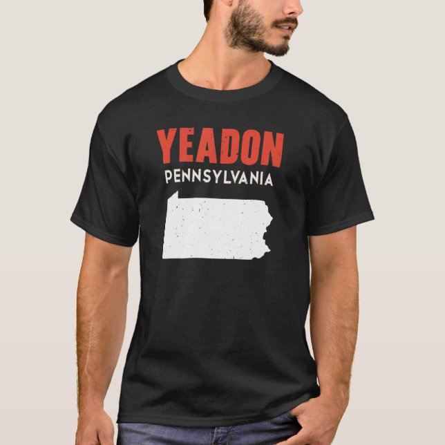 Camiseta Yeadon Pensilvânia EUA State America Viagem (Frente)