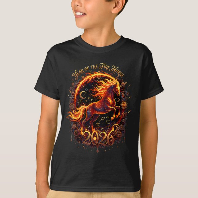 Camiseta Year Of The Fire Horse 2026 Lunar Chinese New Year (Frente)
