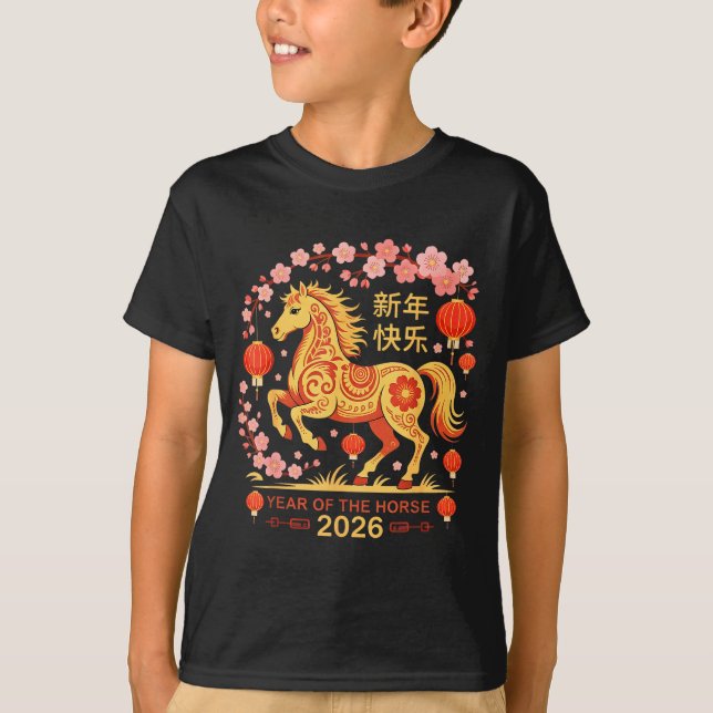 Camiseta Year Of The Horse 2026 - Chinese New Year 2026  (Frente)
