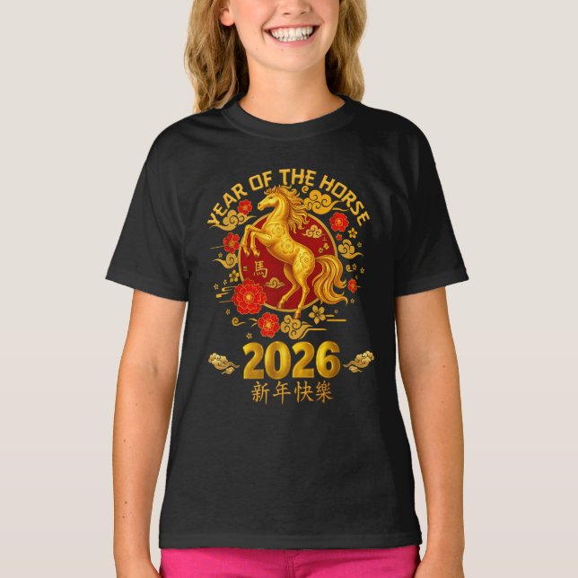 Camiseta Year Of The Horse 2026 - Chinese New Year Zodiac T (Frente)