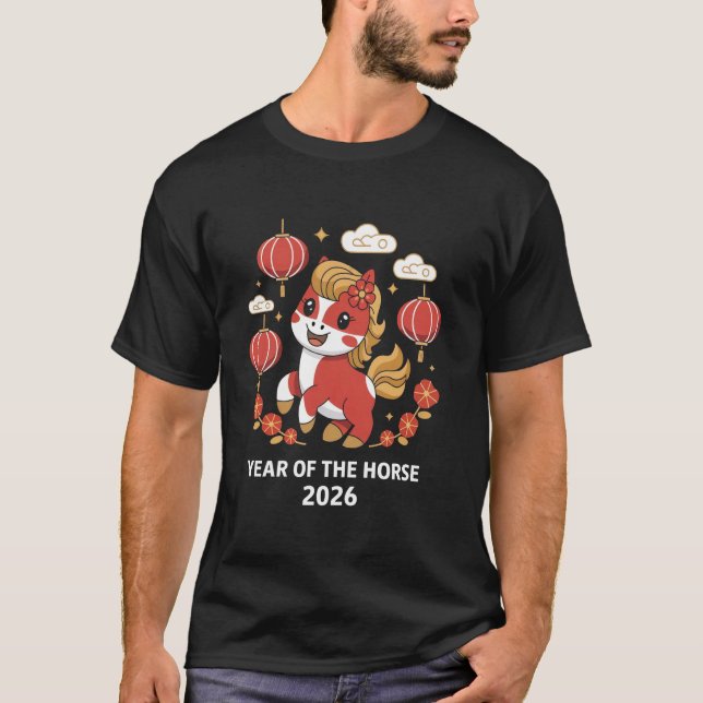 Camiseta Year Of The Horse 2026 Chinese Zodiac Astrology (Frente)