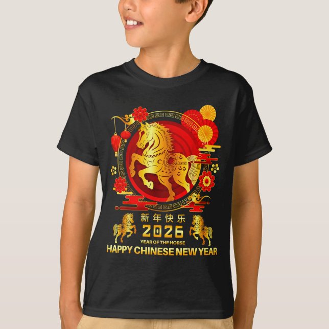 Camiseta Year Of The Horse 2026 Lunar Chinese New Year Men  (Frente)