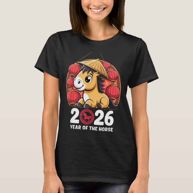 Camiseta Year Of The Horse 2026 Lunar New Year Chinese  (Frente)